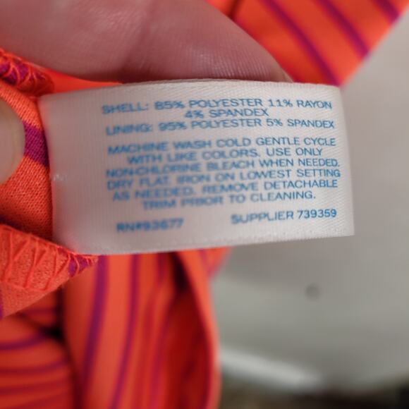 L'Amour by Nanette Lapore Orange Pink Stripe Sleeveless Skater Dress Dopamine - Picture 5 of 7